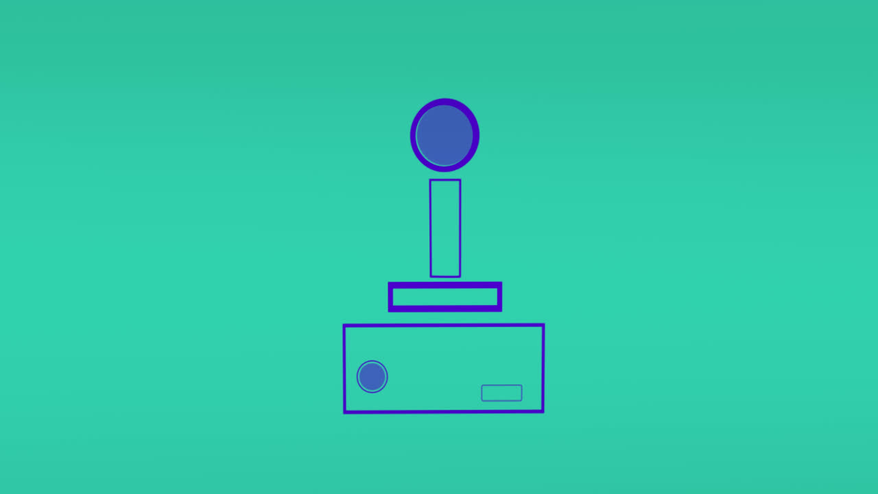 녹색 배경에 있는 게임패드 아이콘의 애니메이션