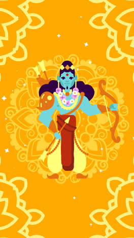 An-animation-of-a-Lord-rama-with-arrow-and-bow