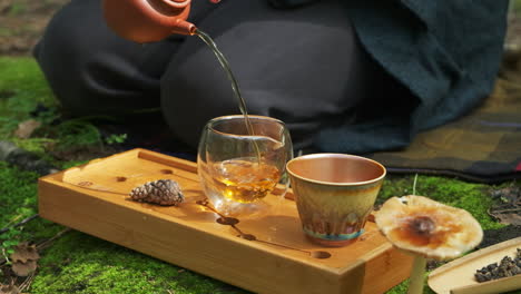 outdoor tea ceremony in the forest