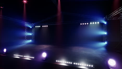 empty stage with colorful lighting