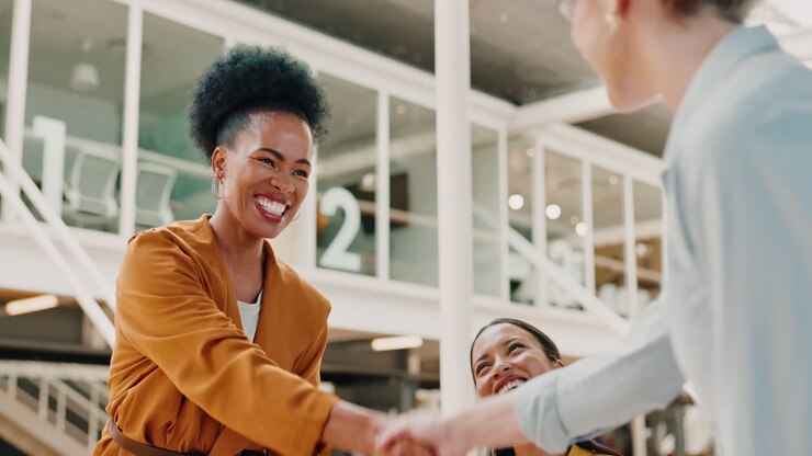 Business people shaking hands in the office