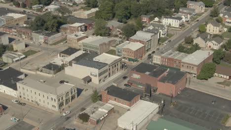 fly over of main street in small town louisiana. 4k footage