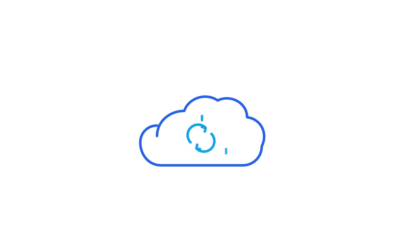 Animated Cloud Icon with Rotating Sync Symbol