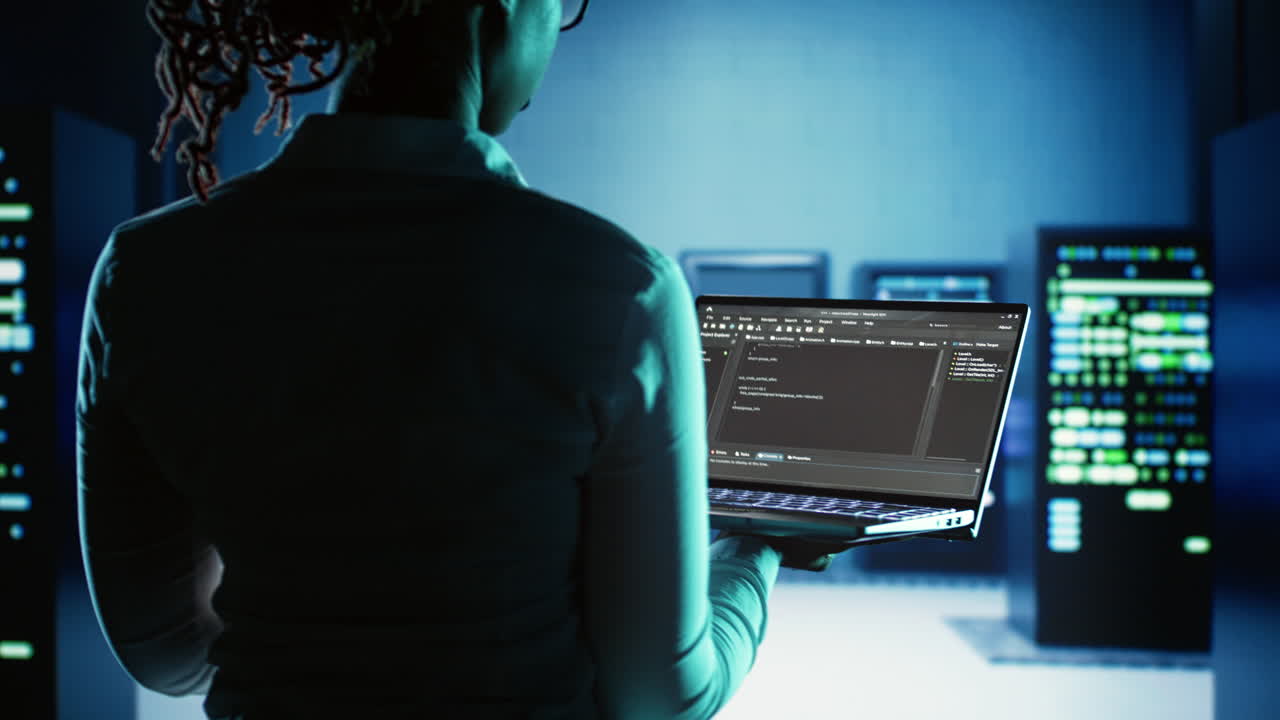 el experto ejecuta código en el centro de datos.