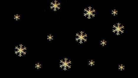 Snow-flakes-overlay,-black-background.-Winter,-slowly-falling-snow-effect-seamless-loop