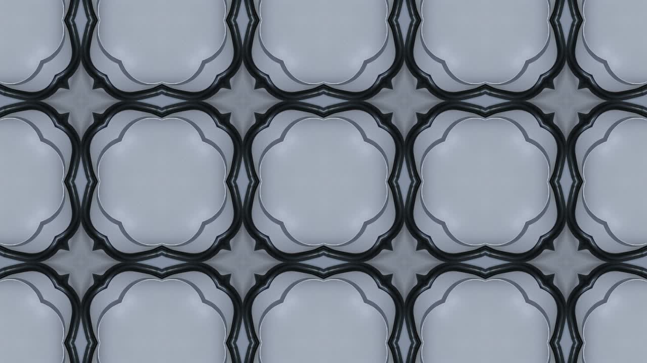 Abstract mosaic animation with white background. Seamless loop motion graphic with symmetrical pattern
