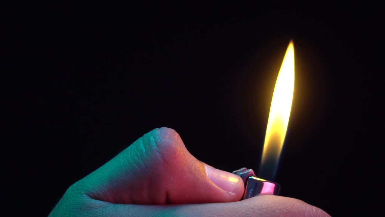 ligther flame in slow motion