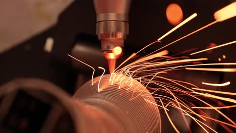 cnc laser cutting of metal, modern industrial technology.