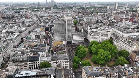 cavendish square gardens marylebone london uk drone,aerial reverse shot 4k
