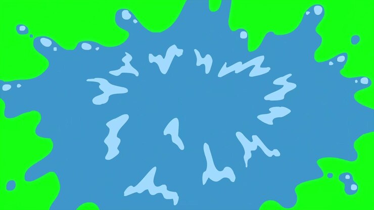 Water transition element Hand drawn on a green screen. 4K quality