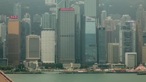 hong kong - 19 march 2025 : hong kong central city skyline filmed from across the harbour in kowloon