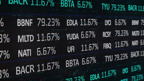 animation of statistics and financial data processing