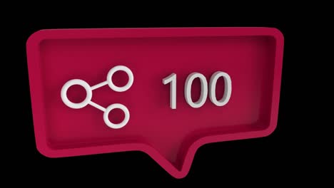 icono de conexión con el aumento de la cuenta en las redes sociales