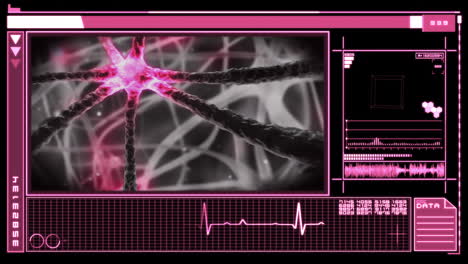 interfaz que muestra el pulso de la neurona a través del sistema nervioso