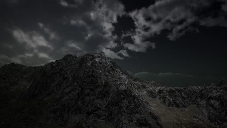view from the mountain in a storm