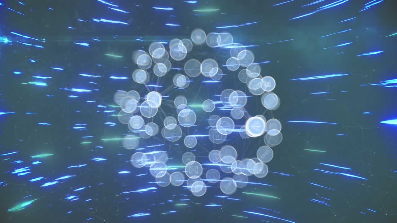 움직이는 빛의 흔적에 대한 디지털 아이콘의 세계