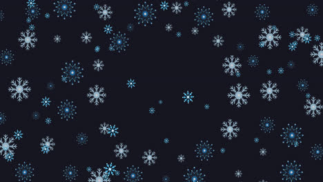 Animation-of-christmas-snowflakes-falling-on-black-background