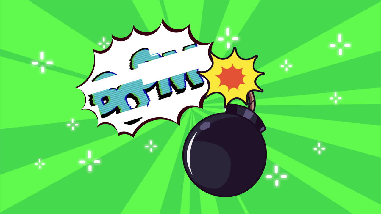 만화책 스타일의 폭탄 그래픽
