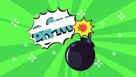 gráfico de bomba al estilo de los cómics