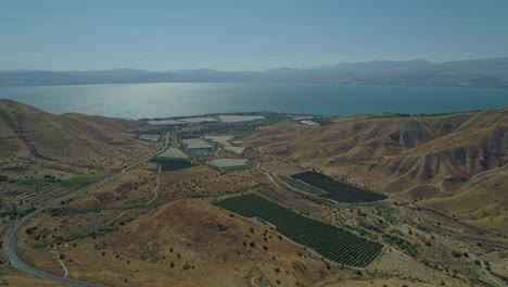 imágenes aéreas del mar de galilea en el norte de israel