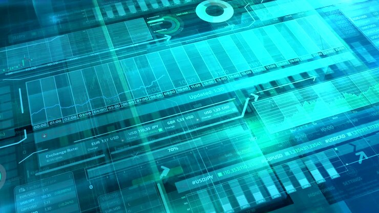 Abstract background with big stock trading data.