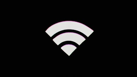 A-wifi-or-internet-connectivity-icon-glitches-in,-wavers-for-a-few-seconds,-and-then-glitches-out