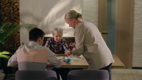 family making food together