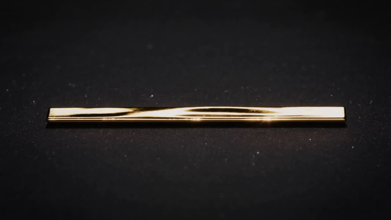 Center highlight appearing sending streaks across gold bar in studio, producing flares and sparks