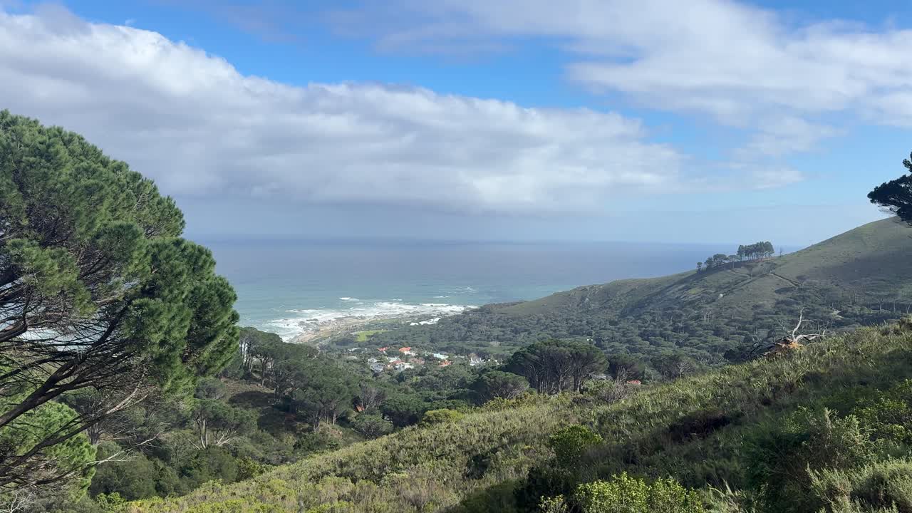 Views of Camps Bay and the Atlantic Ocean near Cape Town, South Africa