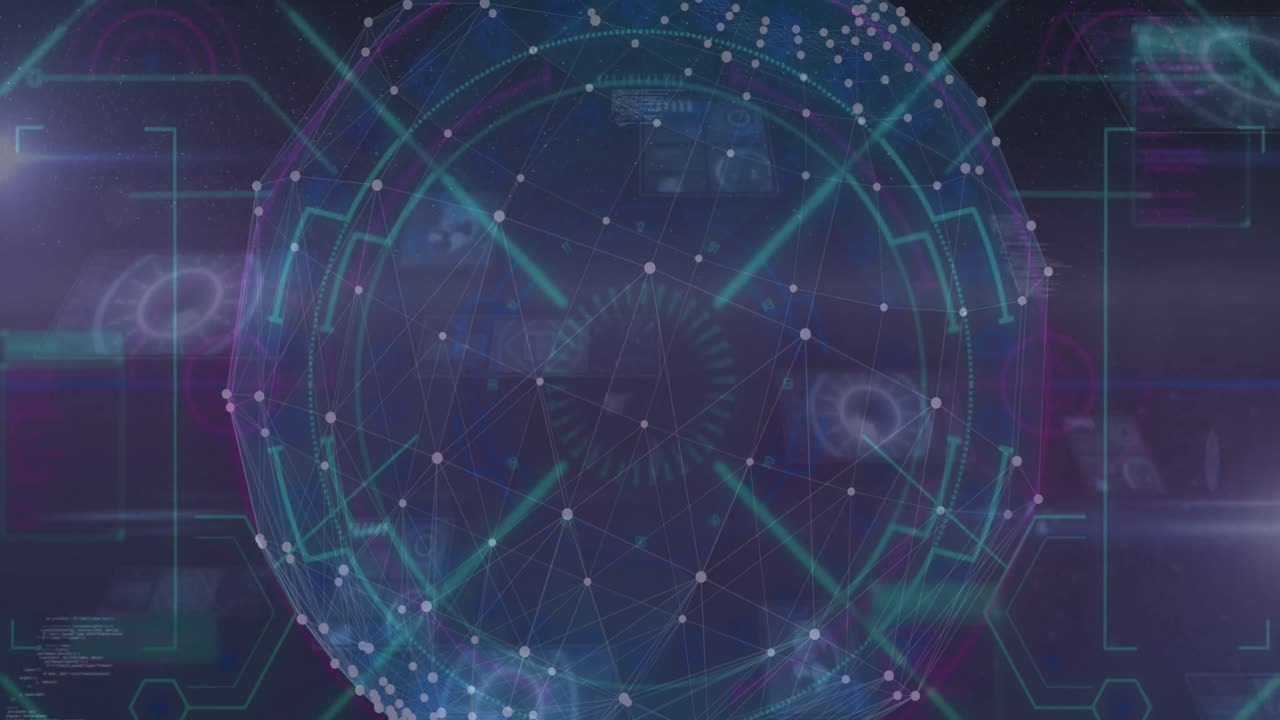 animación del procesamiento de datos financieros en todo el mundo