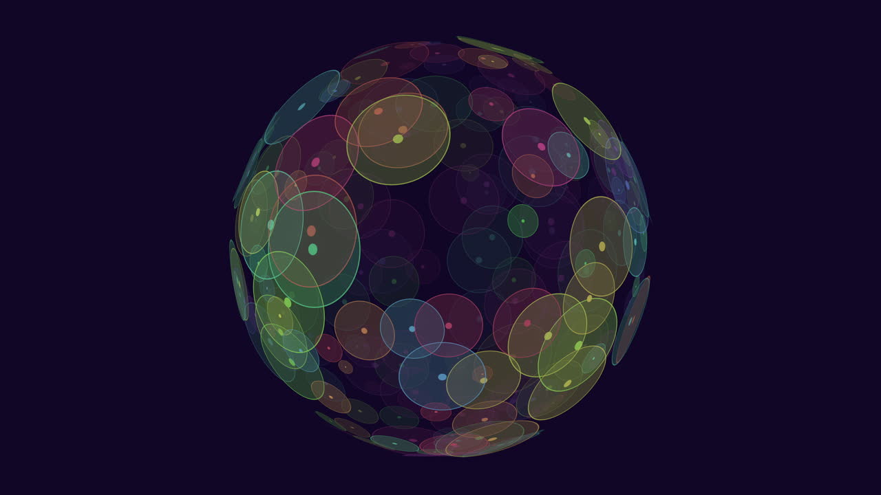 esfera 3d colorida con arreglo circular de puntos