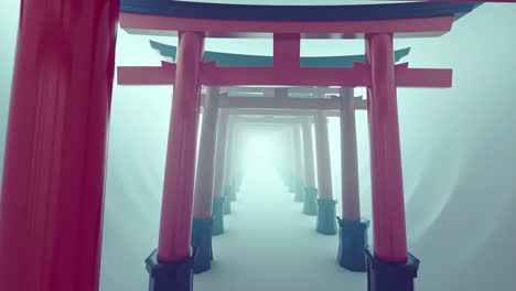 a mystical path of torii gates