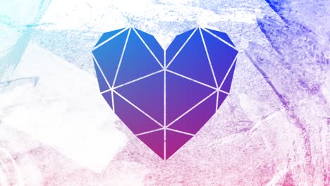 fondo azul y púrpura a través de un primer plano en forma de corazón blanco