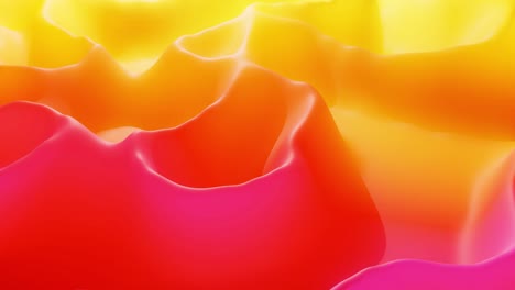 estilo abstracto de fondo en bucle, cambiando la superficie de material translúcido suave como jalea de melocotón. creativo suave brillante 3d bg con brillo interno para eventos festivos 4k. gradiente amarillo naranja rojo.
