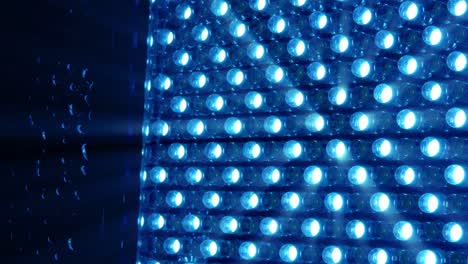 close-up of a blue led light panel