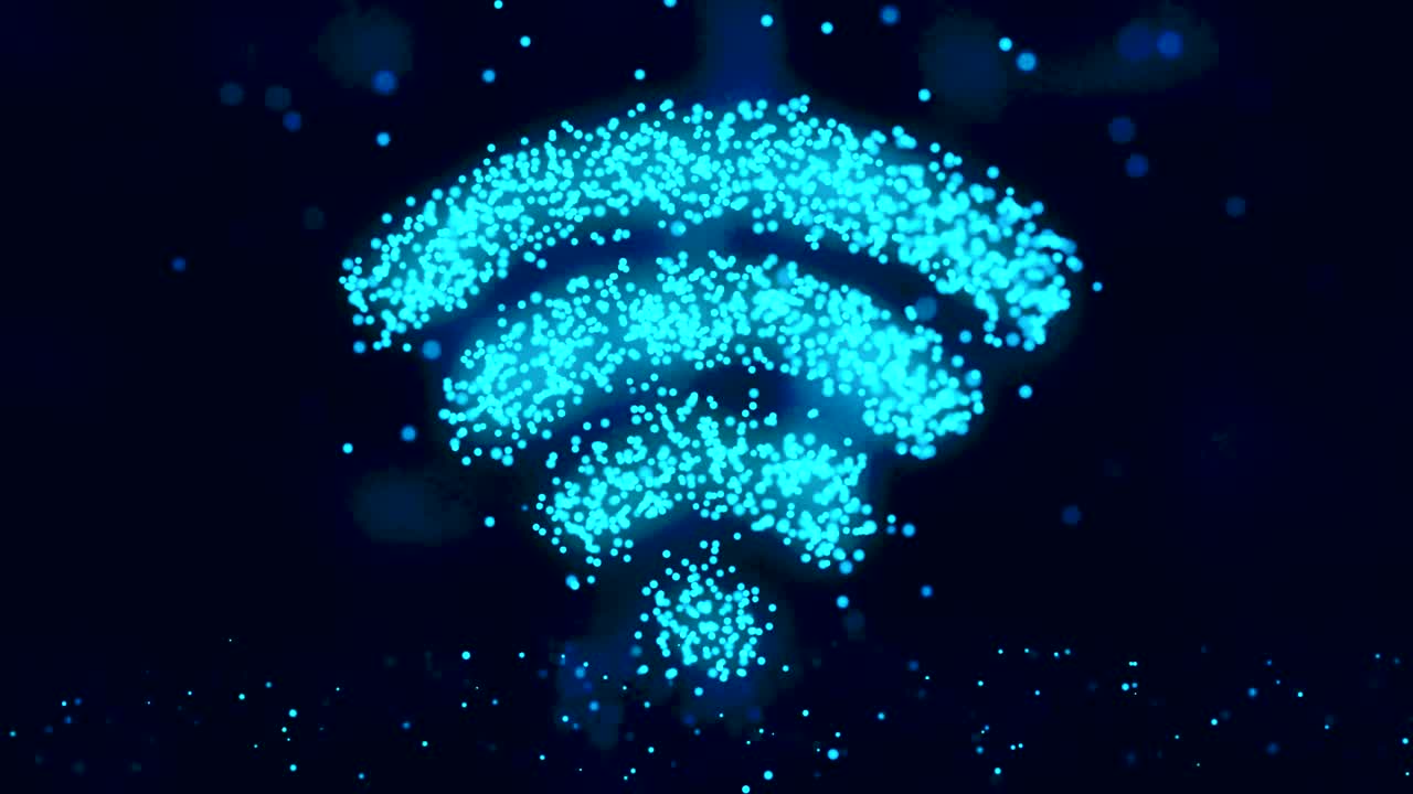 símbolo de wi-fi resumiendo y brillando