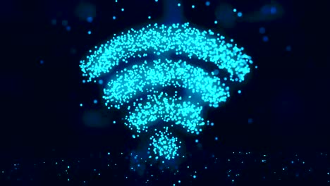 símbolo de wi-fi resumiendo y brillando