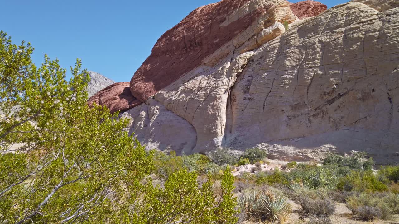 Big sandstone peak view in Red Rock Canyon from Nevada
