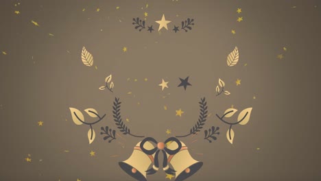 Animation-of-christmas-decorations-over-stars