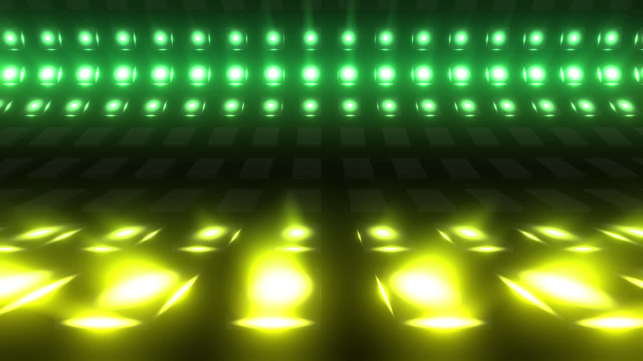 Green and Yellow Glowing Stage Lights