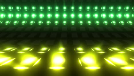 green and yellow glowing stage lights