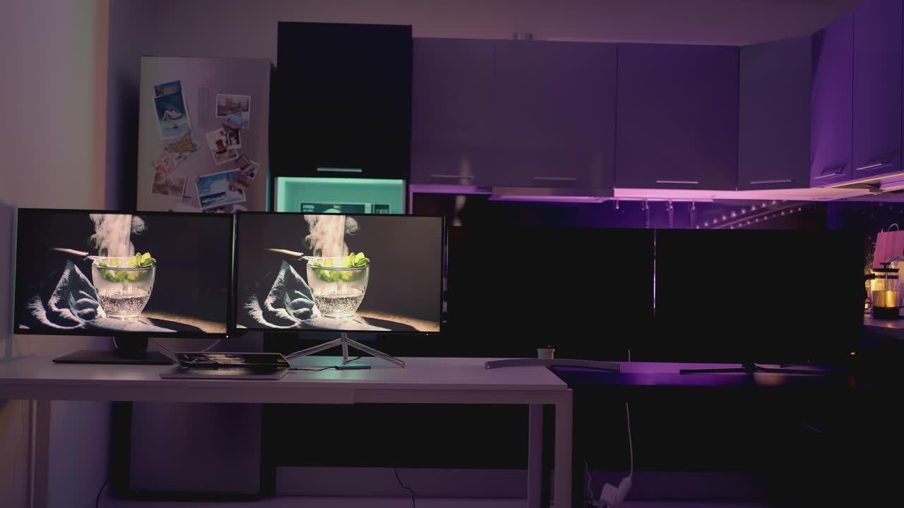 Modern Home Office Kitchen Hybrid Workspace