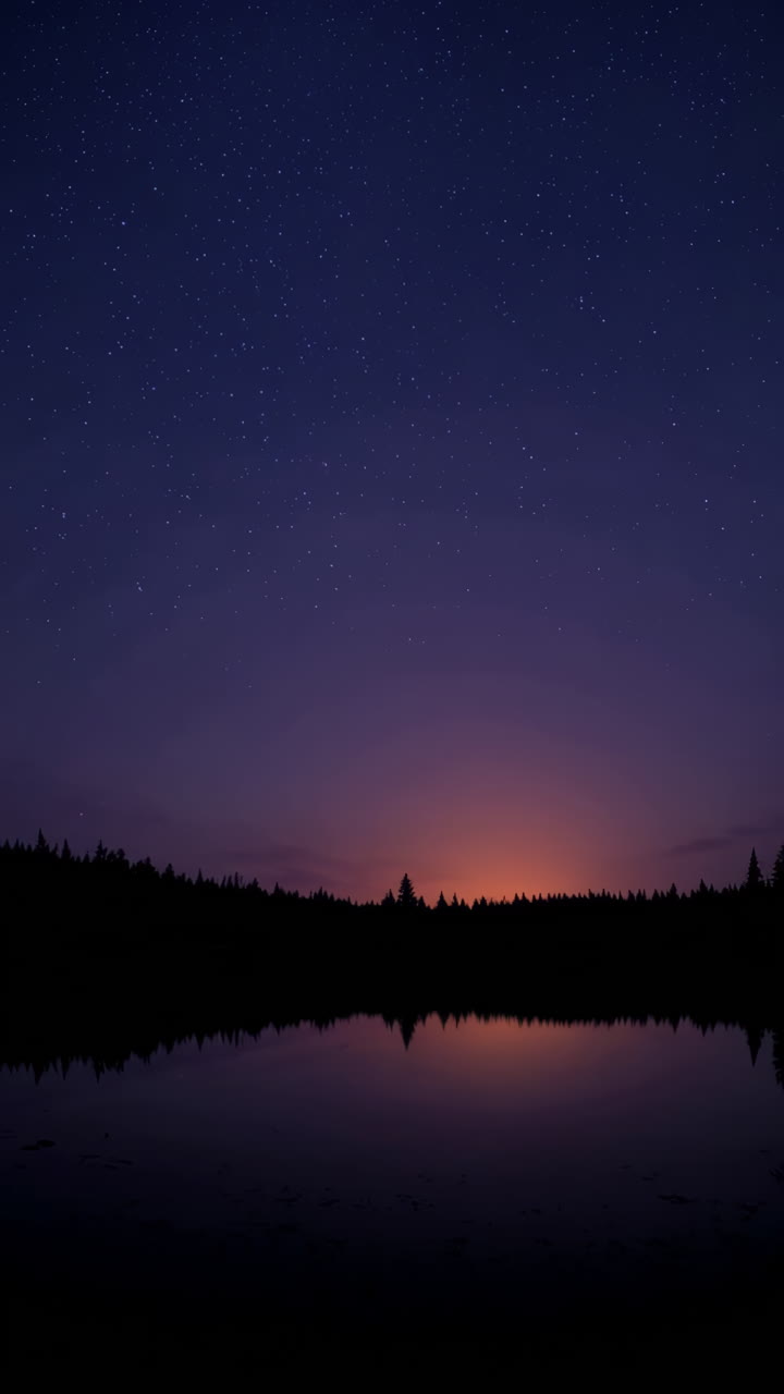 Starry Night Reflection on a Lake