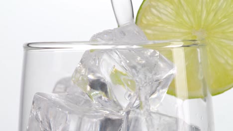 iced sparkling water with lime