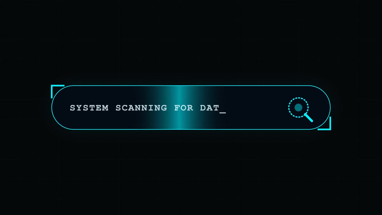 Digital Interface Displaying System Scanning for Data Text