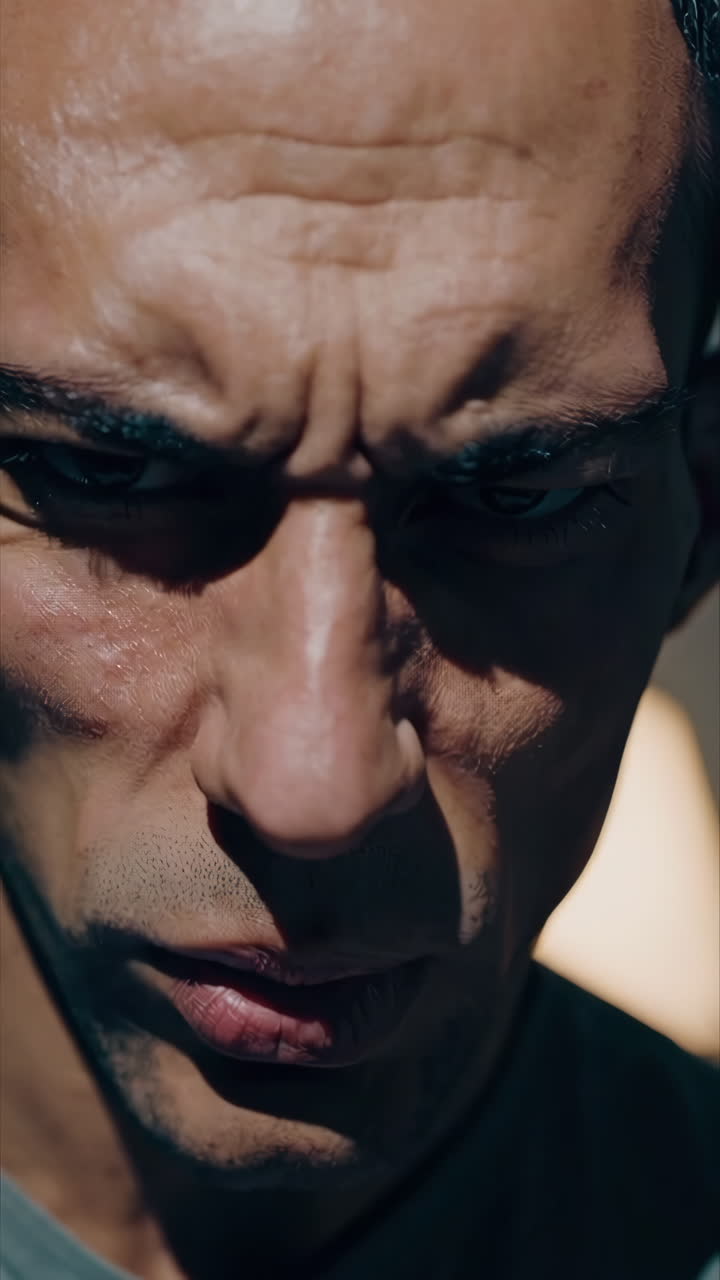 retrato en primer plano de un hombre con una expresión seria