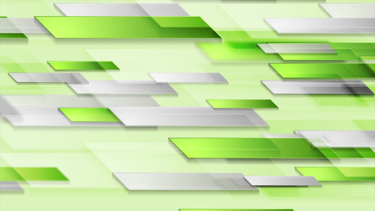 Animazione video geometrica tecnologica verde brillante e lucida