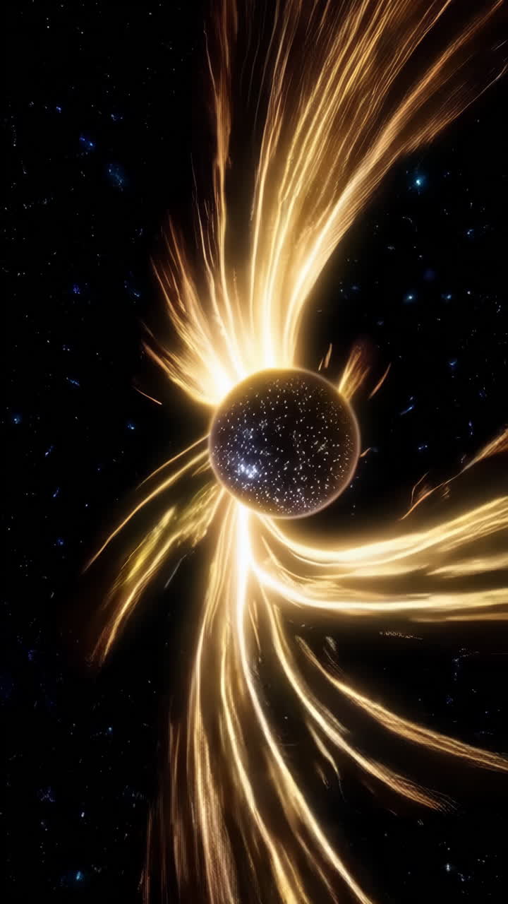 Abstract depiction of a black hole in space