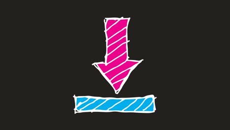 kids drawing black background with theme of download sign
