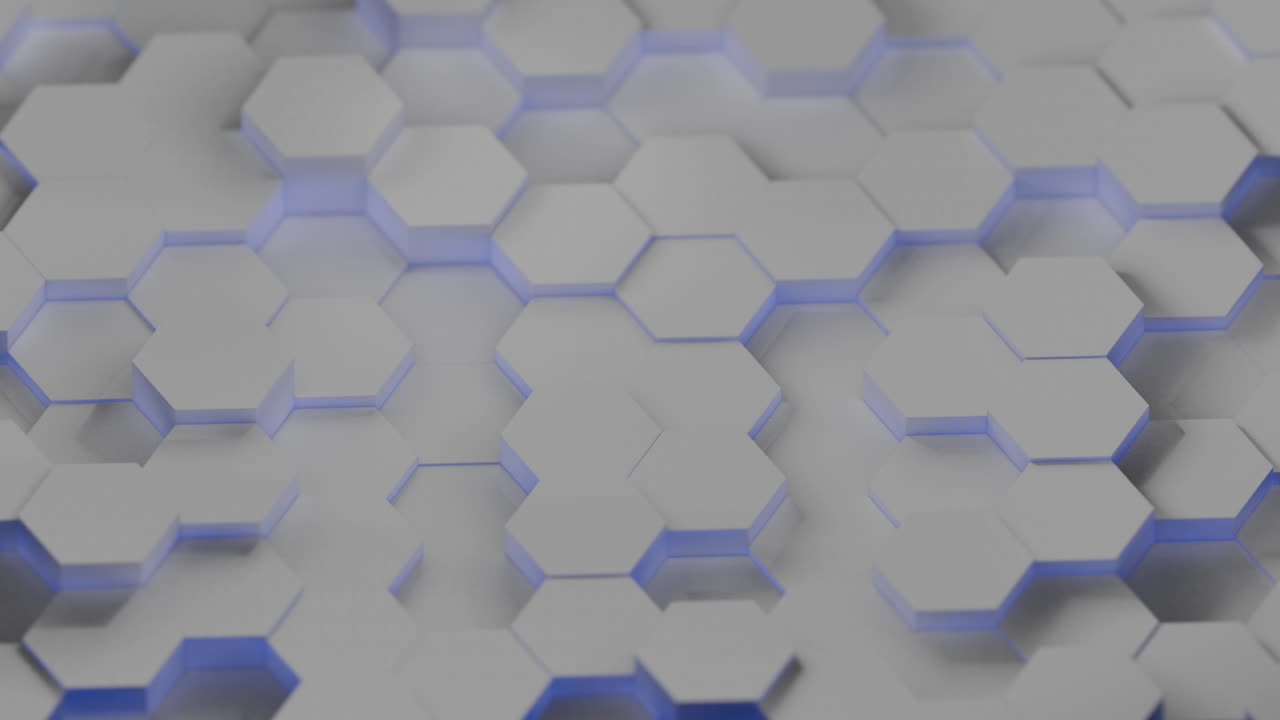 Abstract Geometric Hexagon Pattern with Blue Glow